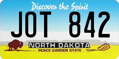 ND license plate JOT842