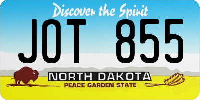 ND license plate JOT855
