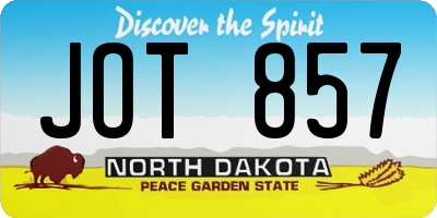ND license plate JOT857