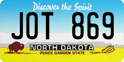ND license plate JOT869