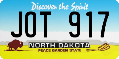 ND license plate JOT917