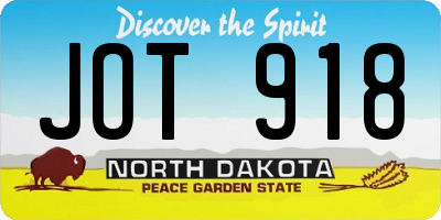 ND license plate JOT918