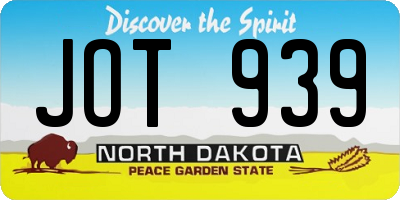 ND license plate JOT939