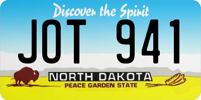 ND license plate JOT941