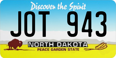 ND license plate JOT943