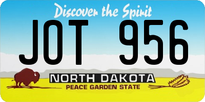 ND license plate JOT956