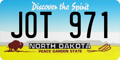 ND license plate JOT971