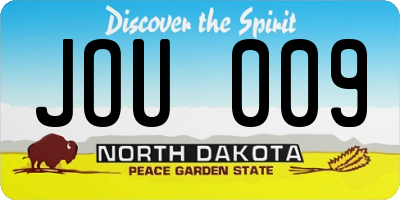 ND license plate JOU009