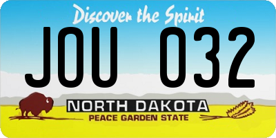 ND license plate JOU032