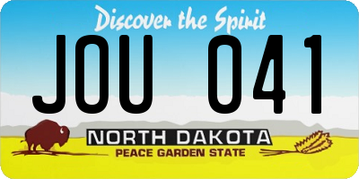 ND license plate JOU041