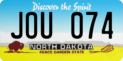ND license plate JOU074