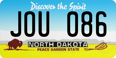 ND license plate JOU086