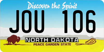 ND license plate JOU106