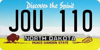 ND license plate JOU110
