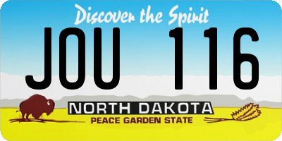 ND license plate JOU116