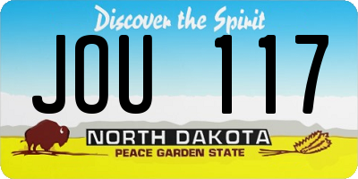 ND license plate JOU117