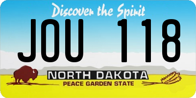 ND license plate JOU118