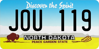 ND license plate JOU119