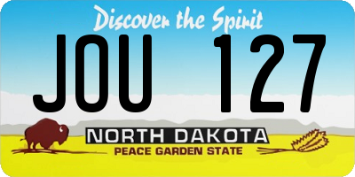ND license plate JOU127