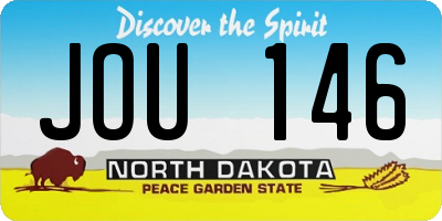 ND license plate JOU146