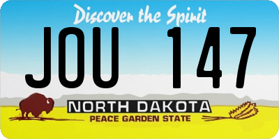 ND license plate JOU147