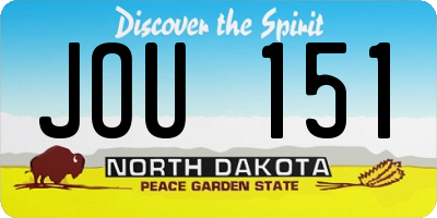 ND license plate JOU151