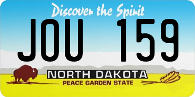ND license plate JOU159