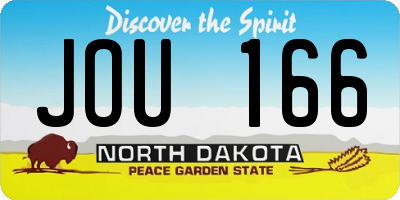 ND license plate JOU166