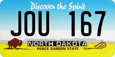 ND license plate JOU167