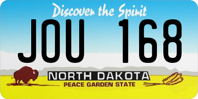ND license plate JOU168