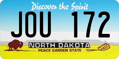 ND license plate JOU172
