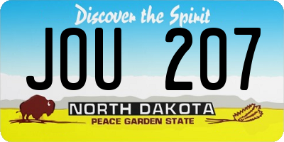 ND license plate JOU207
