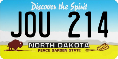 ND license plate JOU214