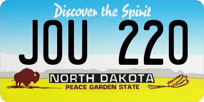 ND license plate JOU220