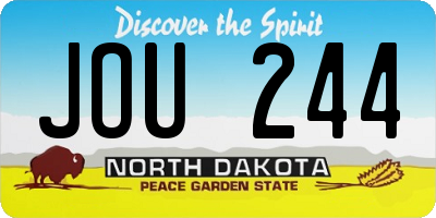 ND license plate JOU244