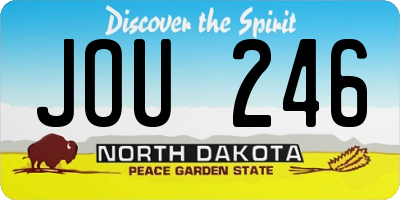 ND license plate JOU246