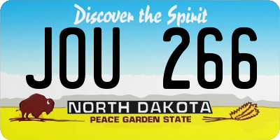 ND license plate JOU266