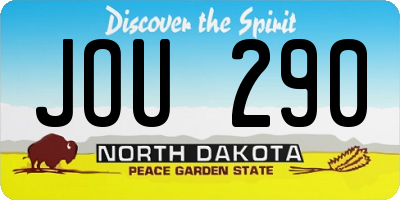 ND license plate JOU290