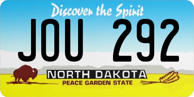 ND license plate JOU292
