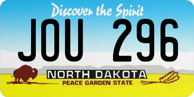 ND license plate JOU296