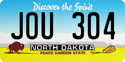 ND license plate JOU304