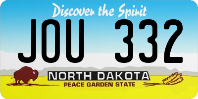 ND license plate JOU332