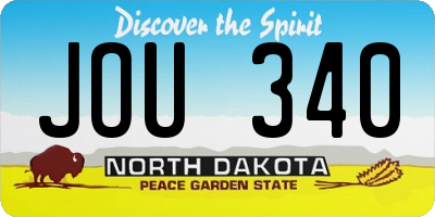 ND license plate JOU340