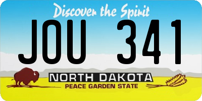 ND license plate JOU341