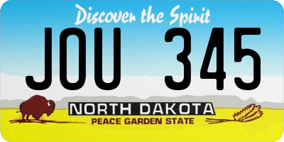 ND license plate JOU345