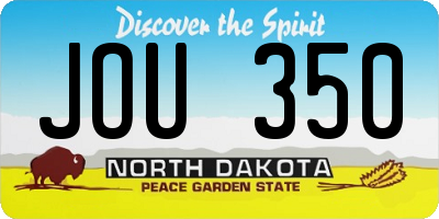 ND license plate JOU350
