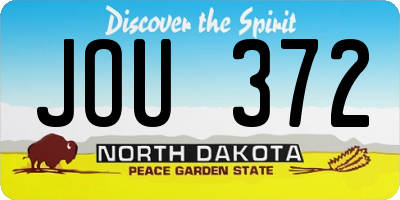 ND license plate JOU372