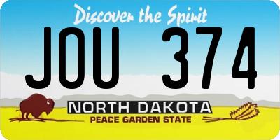 ND license plate JOU374