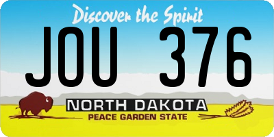 ND license plate JOU376