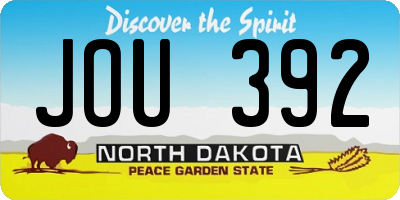 ND license plate JOU392